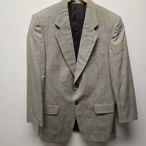 Vintage Nordstrom Ethomas Sports Coat Blazer Mens sz 39R Plaid 100% Wool